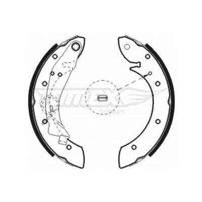 Kuva TOMEX brakes TX 20 75 Jarrukengät Taka akseli 228 42 CITROËN: Berlingo / First I, Xsara Picasso, PEUGEOT: 405 I Sedan