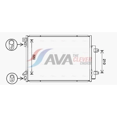 Kuva AVA COOLING SYSTEMS SZ5150D Ilmastoinnin Lauhdutin Vedenerottimella 15,5mm 10,2mm Alumiini 419mm R134a