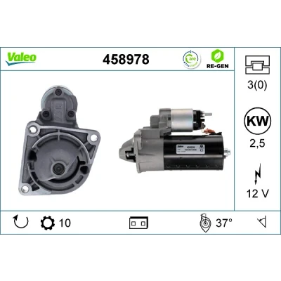 Kuva VALEO 458978 Starttimoottori 12 2,5 10 FIAT: Ducato III Van, Flatbed Kuorma auto / Alusta, Bussi