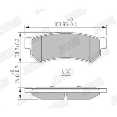 Kuva JURID 573633J Jarrupalat Ei kulumisenilmaisimelle CHEVROLET: Nubira Farmari, Lacetti Hatchback, DAEWOO: Sedan, Hatchback