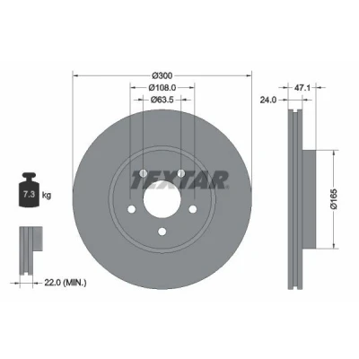 Kuva TEXTAR 92109605 Jarrulevyt FORD: MONDEO 3 Kombi, 3, Stufenheck, JAGUAR: X Type Sedan, Farmari