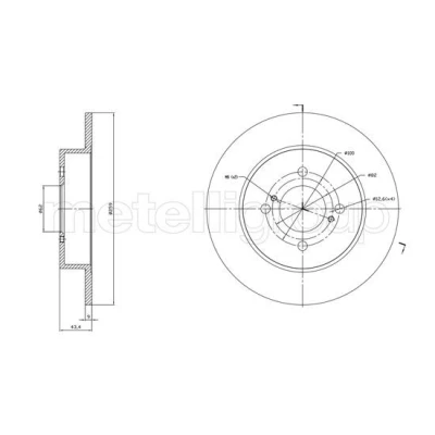Kuva METELLI 23 1758C Jarrulevyt 259,0 9,0 4 62,0 täysi Lakattu SUZUKI: SWIFT