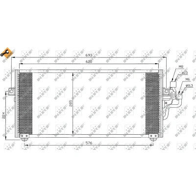 Kuva NRF EASY FIT 35268 Ilmastoinnin Lauhdutin Tiivisterenkaalla 13 8,3 Alumiini 620