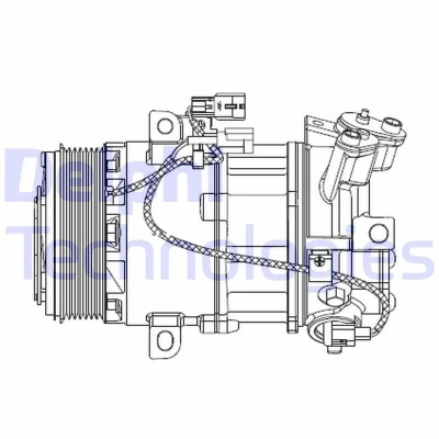 Kuva DELPHI CS20550 Ilmastoinnin Kompressori 6SEU16 PAG 46 R 1234yf