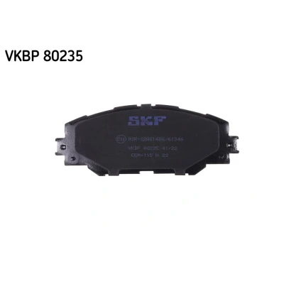 Kuva SKF VKBP 80235 Jarrupalat Ei kulumisenilmaisimelle TOYOTA: Corolla X Sedan, RAV4 III SUV, Auris Hatchback