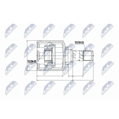 Kuva NTY NPW NS 044 Vetonivel Etuakseli, vasen NISSAN: Qashqai / Qashqai+2 I, X Trail