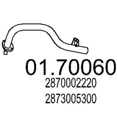 Kuva MTS 01.70060 Pakoputki 500 Takana takavaimentimelle