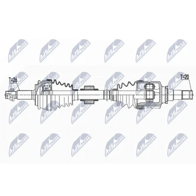 Kuva Vetoakseli, Etuakseli, vasen Toyota Avensis kombi, sedan OE 4342005400, 4342005401