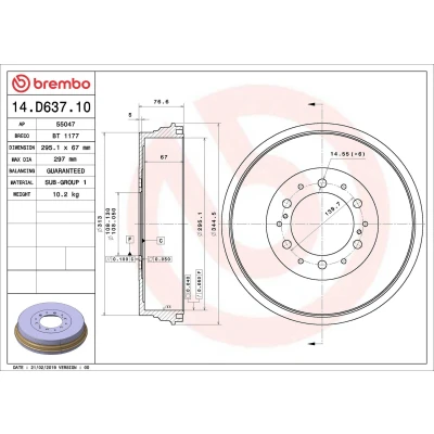 Kuva BREMBO 14.D637.10 Jarrurumpu 295,1 TOYOTA: HILUX 3 Pick up