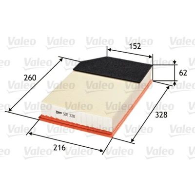 Kuva VALEO 585320 Ilmansuodatin 57 216 328 Suodatinpanos Esisuodattimella VOLVO: XC90 I