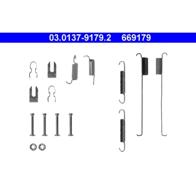 Kuva ATE 03.0137 9179.2 Tarvikesarja Jarrukengät FIAT: Panda II Hatchback, Punto Hatchback