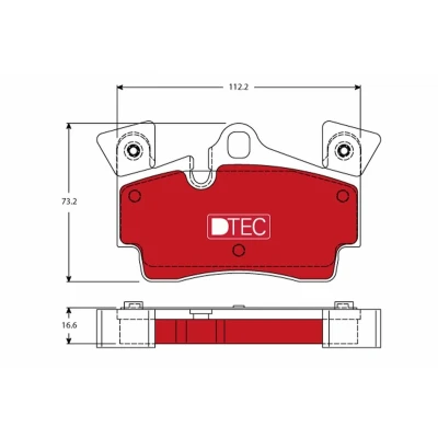 Kuva TRW DTEC COTEC GDB1652DTE Jarrupalat Kulumisenilmaisemelle AUDI: Q7, PORSCHE: Cayenne