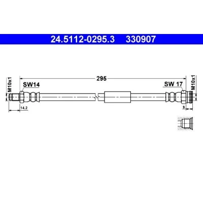 Kuva ATE 24.5112 0295.3 Jarruletku 295 M10x1 FIAT: Croma II Farmari