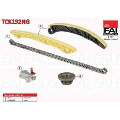Kuva FAI AutoParts TCK192NG Jakoketjusarja ilman tiivisteitä, Hammaspyörillä Yksinkertainen, Ketju hiljainen HONDA: CR V 3, FR