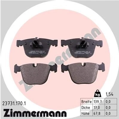Kuva ZIMMERMANN 23731.170.1 Jarrupalat Kulumisenilmaisemelle Valokuva vastaa toimituslaajuutta BMW: 5 Touring, 7, GT