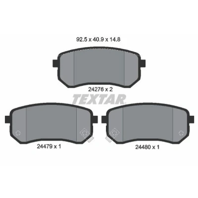 Kuva TEXTAR 2427601 Jarrupalat akustisella kulumavaroittimella KIA: Picanto II, I