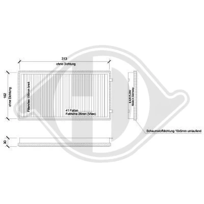 Kuva DIEDERICHS DCI1093S Raitisilmasuodatin Aktiivihiilisuodatin 330 175 30 Climate BMW: 7