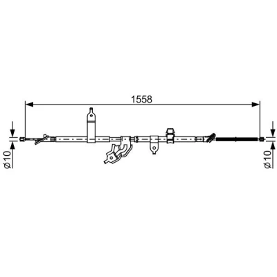 Kuva BOSCH 1 987 482 512 Käsijarruvaijeri 1558 TOYOTA: Yaris II Hatchback