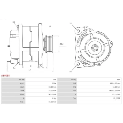 Kuva AS PL A3805S Laturi 12V 130A