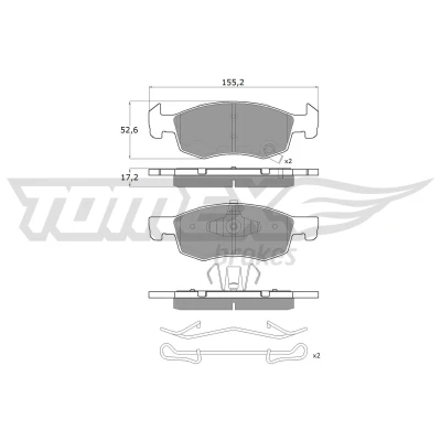 Kuva TOMEX brakes TX 17 92 Jarrupalat Etuakseli akustisella kulumavaroittimella OPEL: Corsa E Hatchback