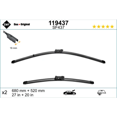 Kuva Pyyhkijänsulka Swf Visioflex 119437 Edessä Rungottomat AUDI: A8 D4