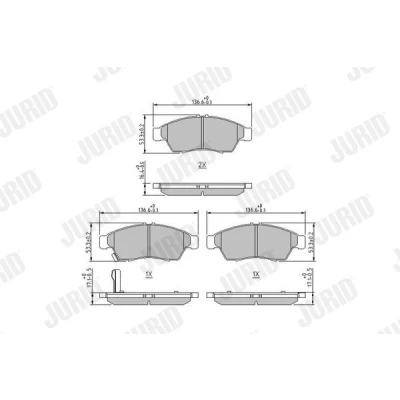 Kuva JURID 572545J Jarrupalat akustisella kulumavaroittimella Ilman tarvikkeita SUZUKI: Liana Hatchback