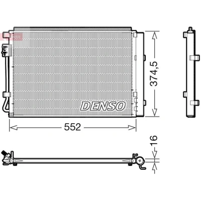 Kuva DENSO DCN41017 Ilmastoinnin Lauhdutin Vedenerottimella R 134a HYUNDAI: Veloster