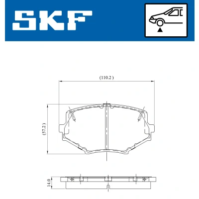 Kuva SKF VKBP 80564 A Jarrupalat akustisella kulumavaroittimella