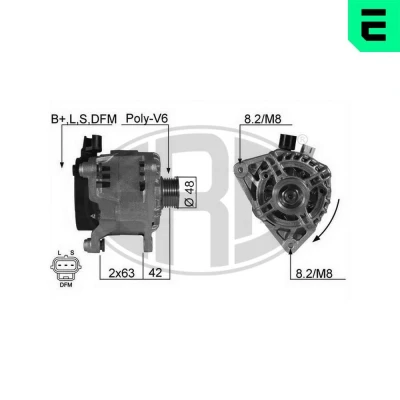 Kuva ERA 210196A Laturi 14V 80A FORD: Focus Mk1 Hatchback, Farmari, Sedan