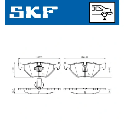 Kuva SKF VKBP 90561 Jarrupalat Kulumisenilmaisemelle
