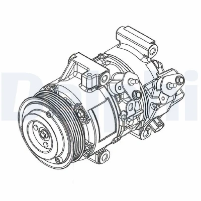 Kuva DELPHI CS20495 Ilmastoinnin Kompressori 5VS12 PAG 46 kompressoriöljyllä