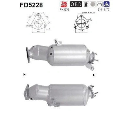 Kuva AS FD5228 Hiukkassuodatin Euro 5 Kordieriitti AUDI: A6 C6 Avant, Sedan