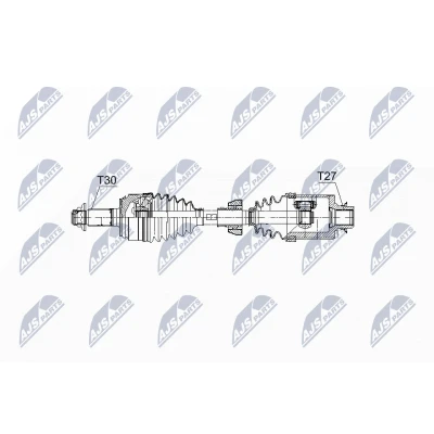 Kuva NTY NPW HD 058 Vetoakseli Etuakseli, oikea 574 Automaattivaihteisto, 5 vaiht. HONDA: ACCORD 8 Kombi,