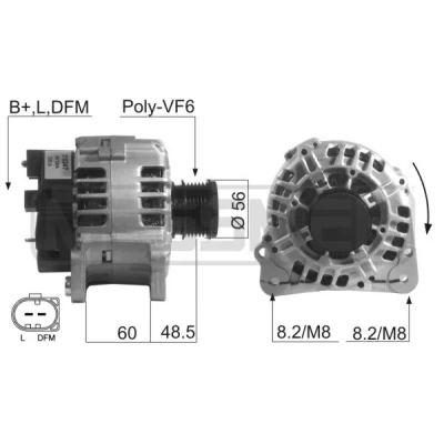 Kuva Laturi AUDI, FORD, OPEL, SEAT, SKODA, VW OE 028 903 E, 029 G, GX