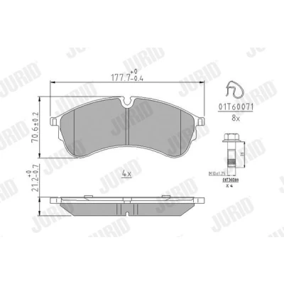 Kuva JURID 573844J Jarrupalat Kulumisenilmaisemelle Tarvikkeilla VOLKSWAGEN: Crafter Van, Bussi, MAN: TGE Umpikori