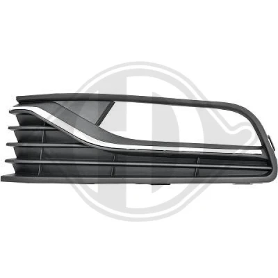 Kuva DIEDERICHS 2207049 Puskurin Ritilä kromattu raita Vasen Sumuvaloilla vasrustetuille autoille VOLKSWAGEN: Polo V Hatchback
