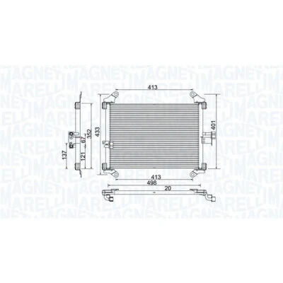 Kuva MAGNETI MARELLI 350203772000 Ilmastoinnin Lauhdutin 498x352x20 352 498 20 FIAT: Ducato II Bussi, Flatbed Kuorma auto/Alusta, Van