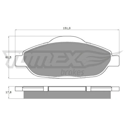 Kuva TOMEX brakes TX 14 66 Jarrupalat Etuakseli Ei kulumisenilmaisimelle PEUGEOT: 308 I SW, Hatchback, 3008