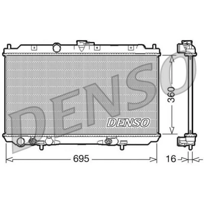 Kuva DENSO DRM46028 Jäähdytin Alumiini 360 695 16 NISSAN: Primera Farmari, Hatchback