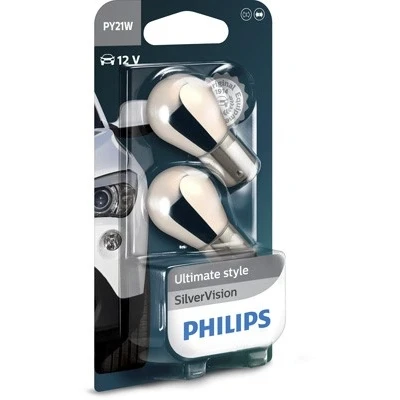 Kuva Polttimo PHILIPS SilverVision PY21W BAU15s, Edessä, takana, Edessä ja Auton takaluukku, Puskuri, Asennus sivulle BMW, MASERATI, ROVER, HONDA