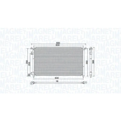 Kuva MAGNETI MARELLI 350203970000 Ilmastoinnin Lauhdutin 630x366x16 366 630 16