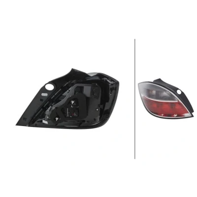 Kuva HELLA 9EL 354 073 011 Takavalot Vasen P21W, PY21W Harmaa, Punainen polttimoilla Ilman lampun kantaa OPEL: Astra H Hatchback