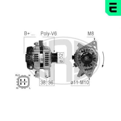 Kuva ERA 210765A Laturi 14V 80A TOYOTA: Yaris II Hatchback