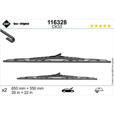 Kuva Pyyhkijänsulka Swf 116328 650, 550mm Edessä Pyyhkijänsulka,perinteinen runko johdolla MERCEDES BENZ: Vito Bussi, Van, V sarja