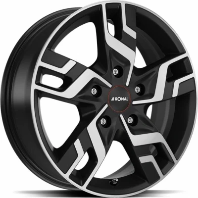 Kuva RONAL R64 Jet Black Matt front cut 7x17 5/160 ET53 B65.1