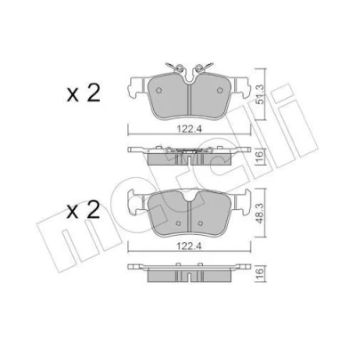 Kuva METELLI 22 1390 0 Jarrupalat Kulumisenilmaisemelle VOLVO: V90 II Farmari, V60 II, S90