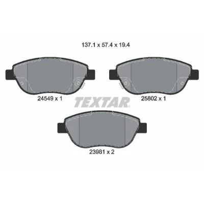 Kuva TEXTAR 2454901 Jarrupalat akustisella kulumavaroittimella FIAT: 500L