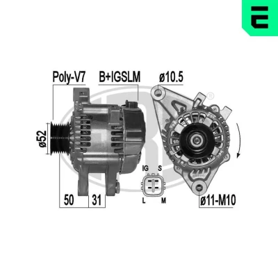Kuva Laturi TOYOTA LAND CRUISER PRADO OE 27060 31010, 31011