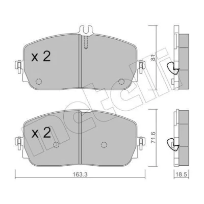 Kuva METELLI 22 1194 0 Jarrupalat Kulumisenilmaisemelle MERCEDES BENZ: A sarja, GLE