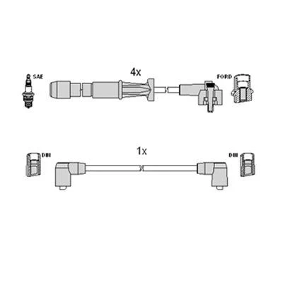 Kuva HITACHI 134339 Sytytysjohto FORD: Sierra Mk2 Sedan, Hatchback